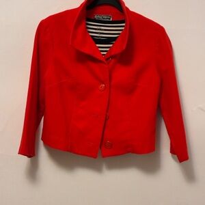 EUC Hollywood Style Vintage Koret of Cali Red lightweight wool cropped jacket.